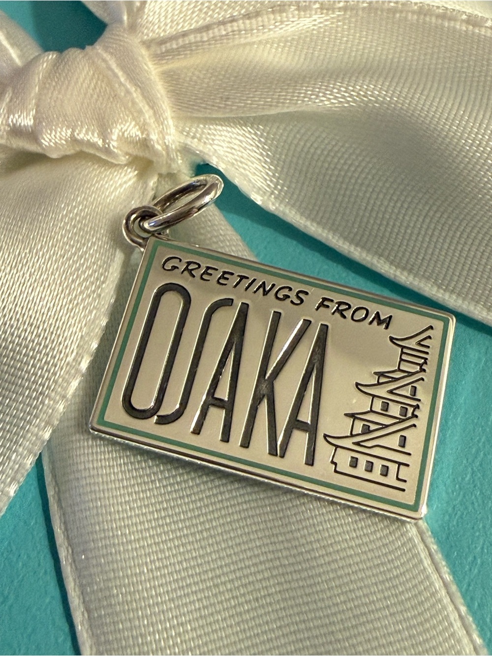 Tiffany & Co. 🏯 'Greetings from Osaka' .925 Sterling Silver Postcard Charm